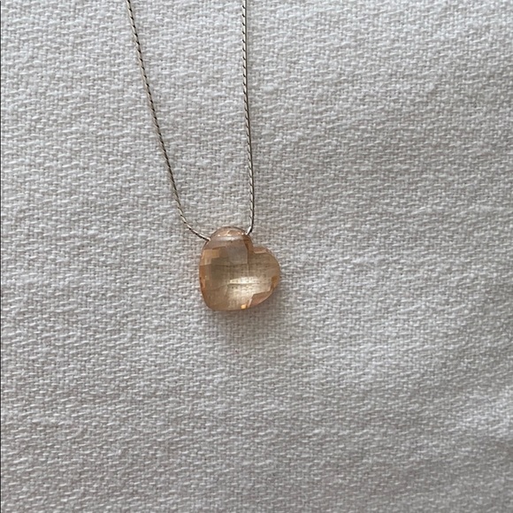 🔥Gift🔥Silver Swarovski Stone- Heart Necklace - Picture 1 of 7